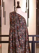 Royal Fashion Embroidered Woolen Shawls - RF25SH I623-J01 Black & Multi